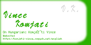 vince komjati business card